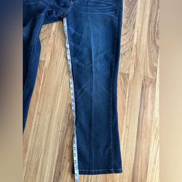 Paige Canyon Baby Boot Jeans Mid Rise Dark Wash Blue Size 32 - Picture 7 of 11